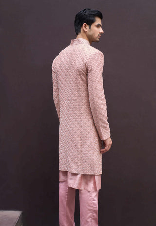 Charu & Vasundhara-Rohak Pink Jacket With Pants-INDIASPOPUP.COM