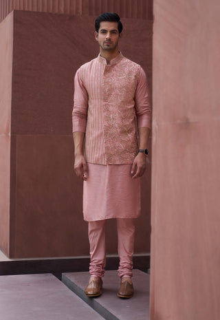 Charu & Vasundhara-Rishan Pink Bundi Set-INDIASPOPUP.COM