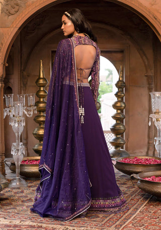 Chhavvi Aggarwal-Purple Embroidered Lehenga Set-INDIASPOPUP.COM