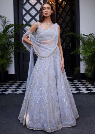 Charu & Vasundhara-Eydis Powder Blue Lehenga Set-INDIASPOPUP.COM