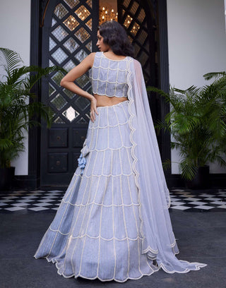 Charu & Vasundhara-Edonia Powder Blue Lehenga Set-INDIASPOPUP.COM