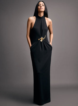 Esha Sethi Thirani-Black Halter Gown-INDIASPOPUP.COM
