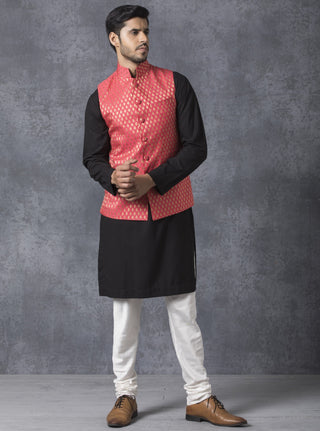 Ankit V Kapoor-Pink Nehru Jacket-INDIASPOPUP.COM