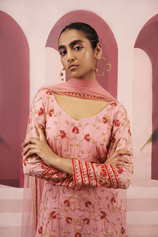 Ease-Pink Kurta Sharara Set-INDIASPOPUP.COM