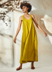 Kharakapas-Lime Yellow Dress-INDIASPOPUP.COM