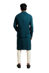 Kunal Rawal-Teal Plain Koti And Kurta-INDIASPOPUP.COM