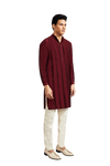 Kunal Rawal-Maroon Small Chevron Kurta-INDIASPOPUP.COM