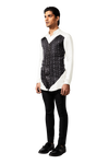 Kunal Rawal-Vanilla & Black Broken Heart Patch Kurta-INDIASPOPUP.COM