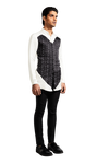 Kunal Rawal-Vanilla & Black Broken Heart Patch Kurta-INDIASPOPUP.COM