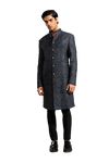 Kunal Rawal-Navy Texture Fire Jacket-INDIASPOPUP.COM