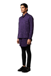 Kunal Rawal-Purple Splatter Kurta-INDIASPOPUP.COM