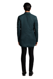 Kunal Rawal-Forest Green V Neck Kurta-INDIASPOPUP.COM