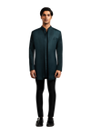 Kunal Rawal-Forest Green Rose Knotted Sleeve Jacket-INDIASPOPUP.COM