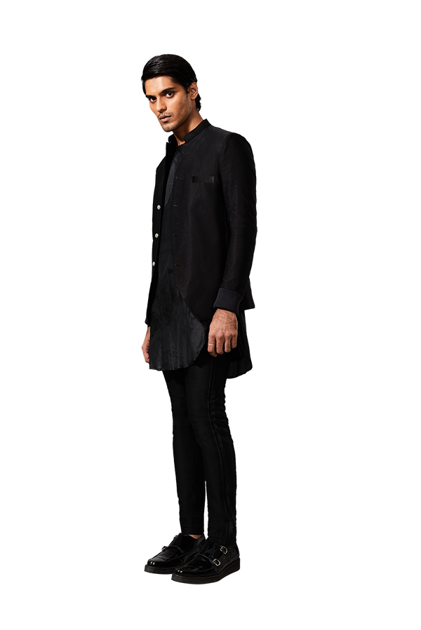 Kunal Rawal-Black Corded Bandhgala-INDIASPOPUP.COM