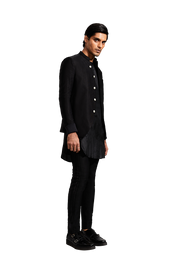 Kunal Rawal-Black Corded Bandhgala-INDIASPOPUP.COM