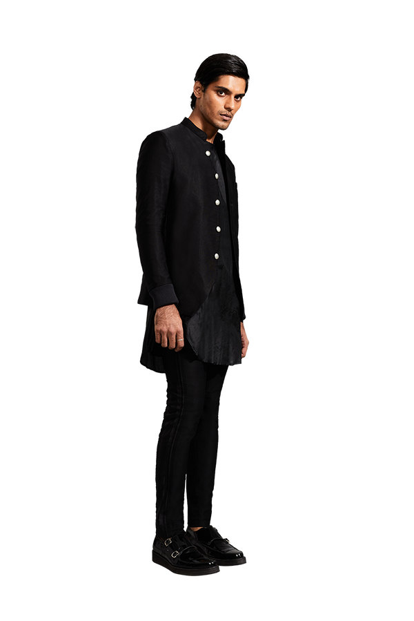 Kunal Rawal-Black Corded Bandhgala-INDIASPOPUP.COM