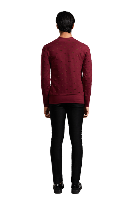 Kunal Rawal-Maroon Bom Arrow Sweatshirt-INDIASPOPUP.COM