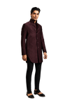 Kunal Rawal-Wine Corded High Collar Jacket-INDIASPOPUP.COM
