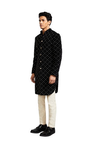 Kunal Rawal-Black Binary Knotted Jacket-INDIASPOPUP.COM