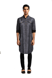 Kunal Rawal-Grey Military Kurta-INDIASPOPUP.COM