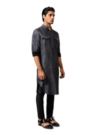 Kunal Rawal-Grey Military Kurta-INDIASPOPUP.COM