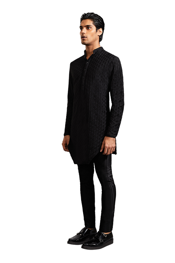 Kunal Rawal-Black Turban Boy Kurta-INDIASPOPUP.COM