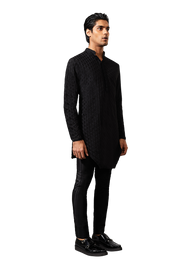 Kunal Rawal-Black Turban Boy Kurta-INDIASPOPUP.COM