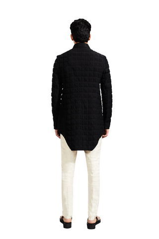 Kunal Rawal-Black Tally Knotted Zipper Jacket-INDIASPOPUP.COM