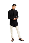 Kunal Rawal-Black Tally Knotted Zipper Jacket-INDIASPOPUP.COM