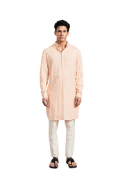 Kunal Rawal-Peach Kashmiri Kurta-INDIASPOPUP.COM