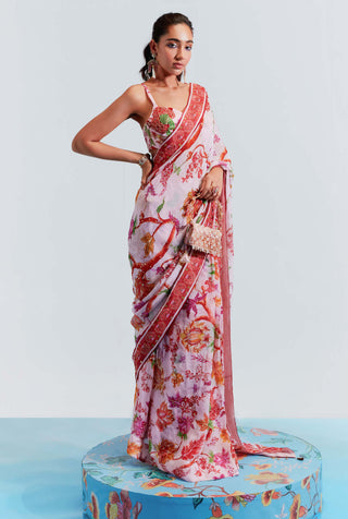 Mahima Mahajan-Blush Embroidered Saree With Blouse-INDIASPOPUP.COM