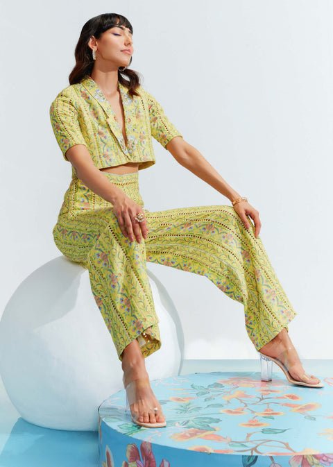 Mahima Mahajan-Yellow Embroidered Pant Set-INDIASPOPUP.COM