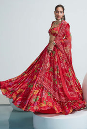 Mahima Mahajan-Red Embroidered Lehenga Set-INDIASPOPUP.COM