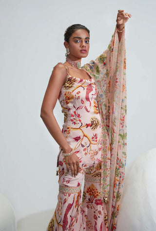 Mahima Mahajan-Nude Embroidered Gharara Set-INDIASPOPUP.COM