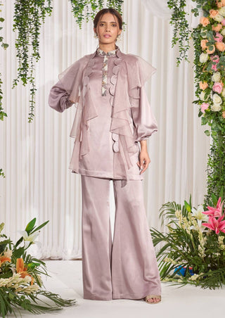 Nidhika Shekhar-Purple Satin Kurta And Pant-INDIASPOPUP.COM