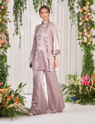 Nidhika Shekhar-Purple Satin Kurta And Pant-INDIASPOPUP.COM