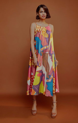 Advait-Multicolor Palette Bias Dress-INDIASPOPUP.COM