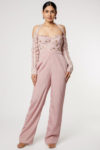 Pink Peacock Couture-Dusted Mauve Embroidered Jumpsuit-INDIASPOPUP.COM