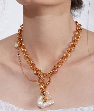 Outhouse-Pearls Des Celeste Necklace-INDIASPOPUP.COM