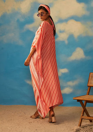 Rishi & Vibhuti-Coral Peach Kaftan-INDIASPOPUP.COM