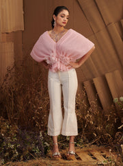 Pleated Organza Top With Pant