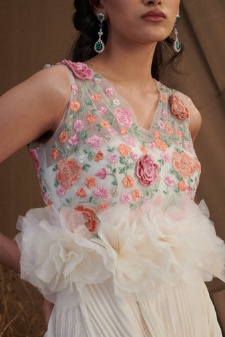 Ivory Pleated Gown