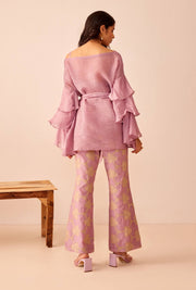 The Right Cut-Lavender Lavi Top With Pants-INDIASPOPUP.COM