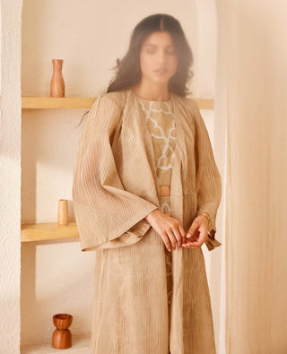 The Right Cut-Beige Chloe Jacket Set-INDIASPOPUP.COM