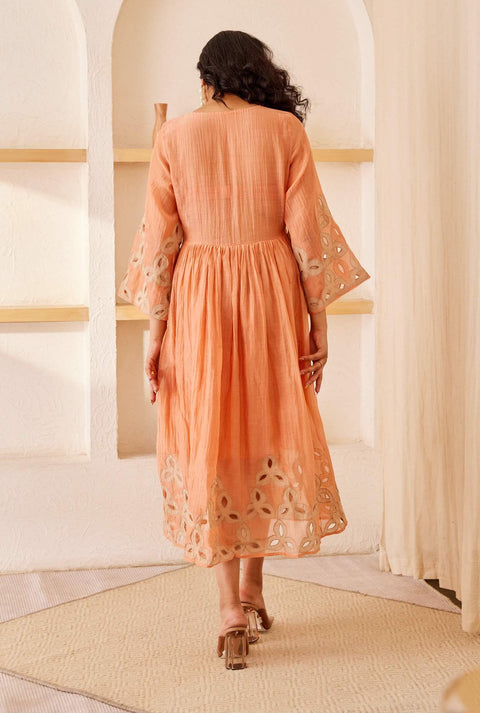 The Right Cut-Peach Maxine Dress-INDIASPOPUP.COM