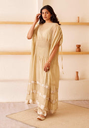 The Right Cut-Beige Madonna Kaftaan With Trouser-INDIASPOPUP.COM