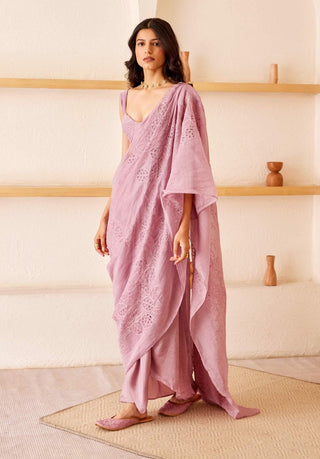 The Right Cut-Lavender Stella Saree With Blouse-INDIASPOPUP.COM