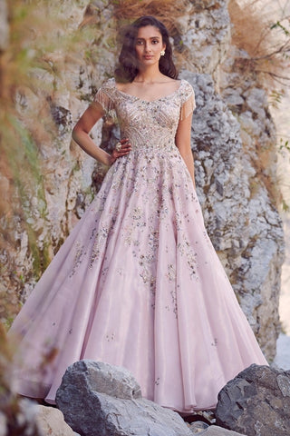 Dolly J-Ulyana Blush Pink Gown-INDIASPOPUP.COM