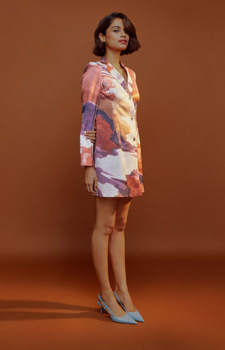 Advait-Multicolor Wind Blazer Dress-INDIASPOPUP.COM