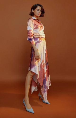 Advait-Multicolor Wind Handkerchief Skirt-INDIASPOPUP.COM